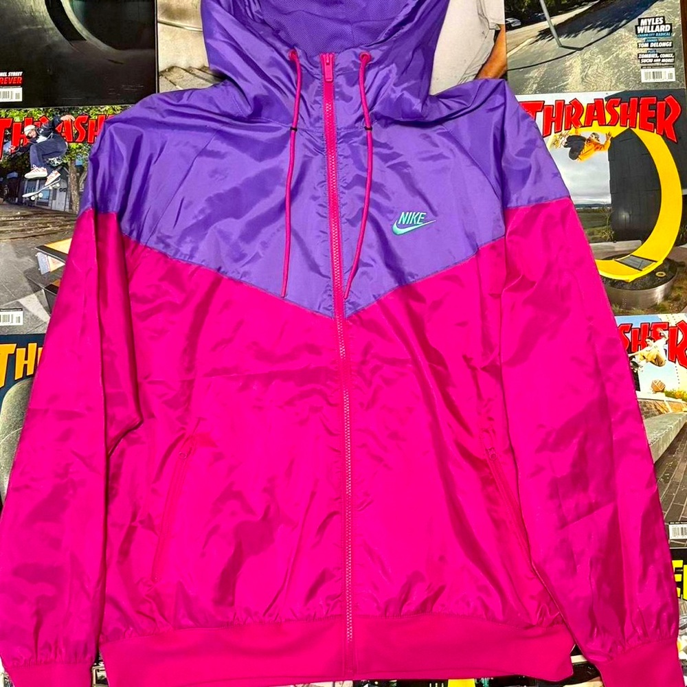 Nike Purple and Pink Windbreaker Jacket
